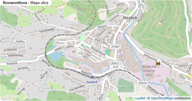 Rooseveltova - mapa ulice