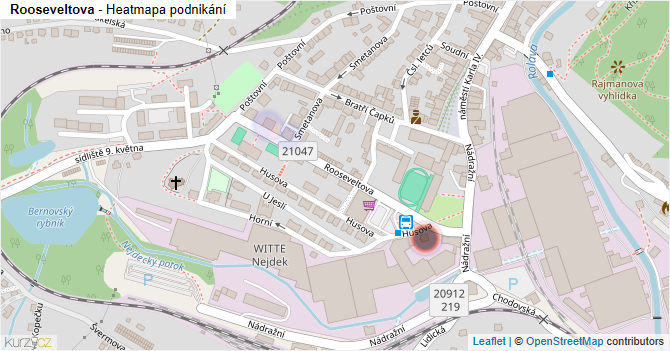 Rooseveltova - mapa podnikání