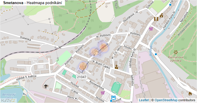 Smetanova - mapa podnikání