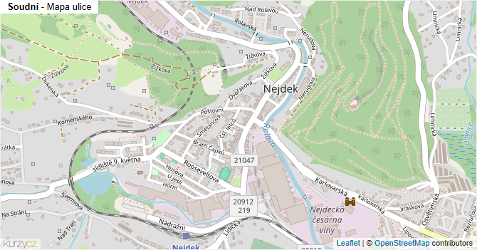 Soudní - mapa ulice