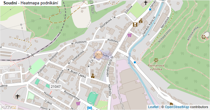 Soudní - mapa podnikání