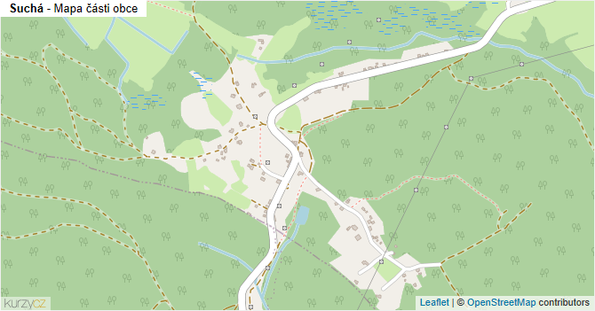 Suchá - mapa části obce