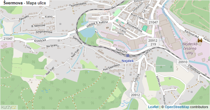 Švermova - mapa ulice