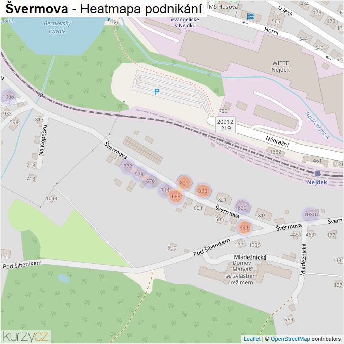 Mapa Švermova - Firmy v ulici.