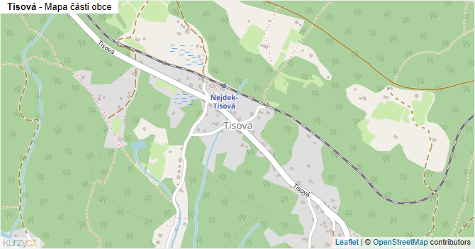 Tisová - mapa části obce