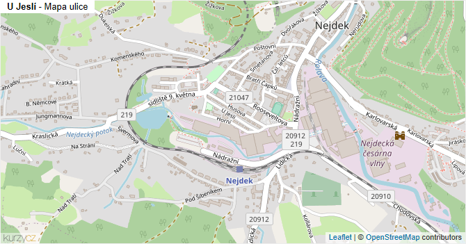 U Jeslí - mapa ulice