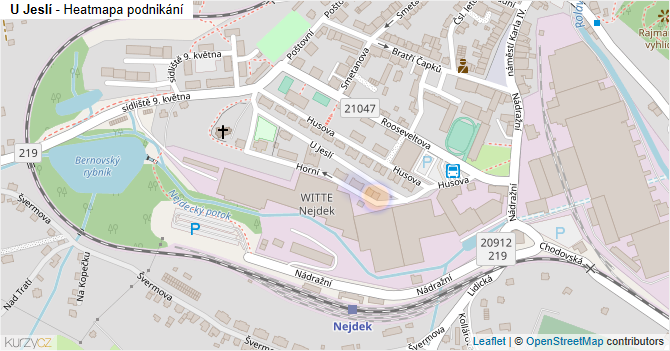 U Jeslí - mapa podnikání