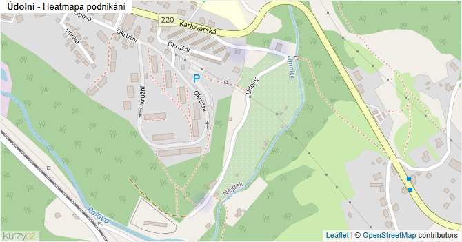 Údolní - mapa podnikání