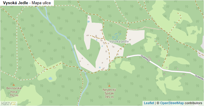 Vysoká Jedle - mapa ulice