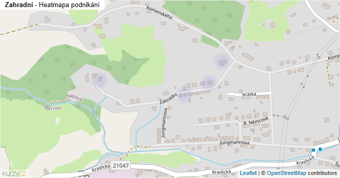 Zahradní - mapa podnikání