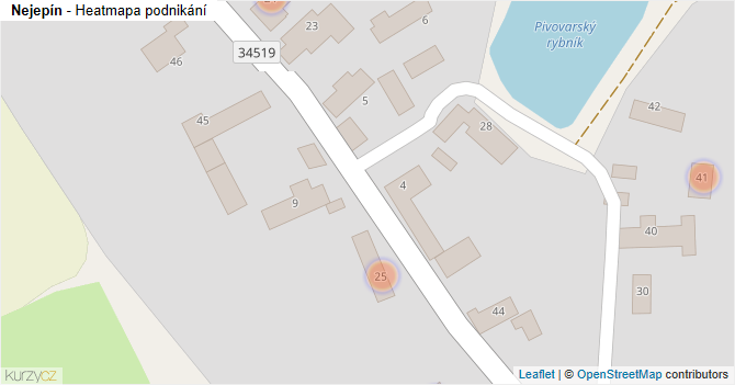 Nejepín - mapa podnikání