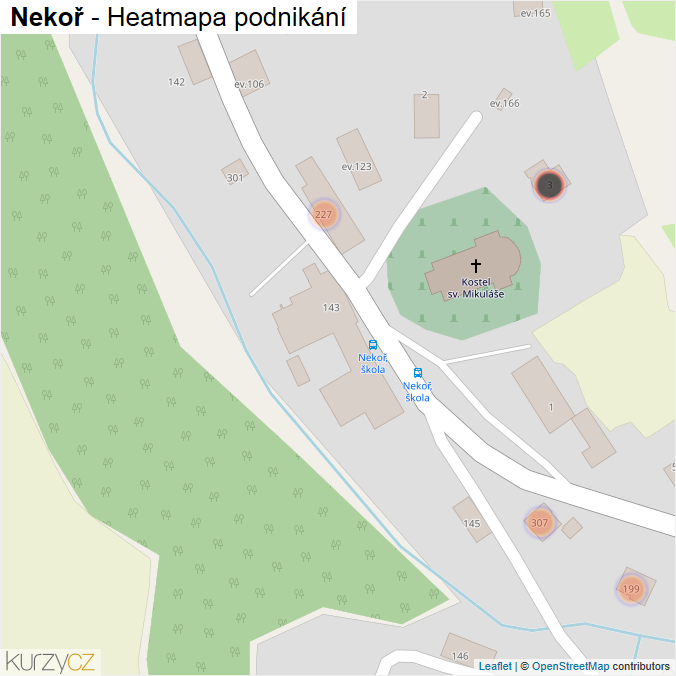 Mapa Nekoř - Firmy v obci.