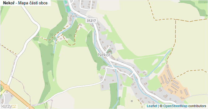 Nekoř - mapa části obce