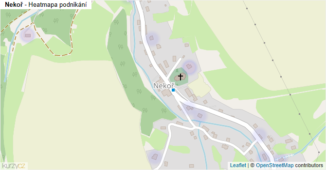 Nekoř - mapa podnikání