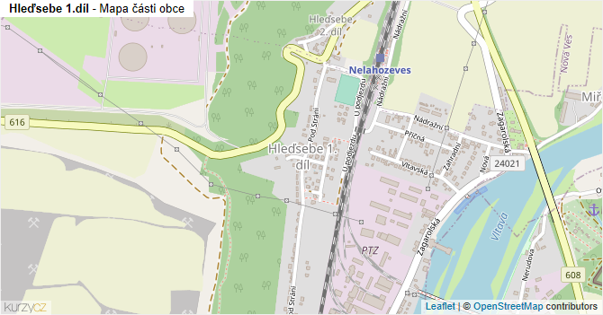 Hleďsebe 1.díl - mapa části obce