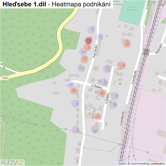 Mapa Hleďsebe 1.díl - Firmy v části obce.