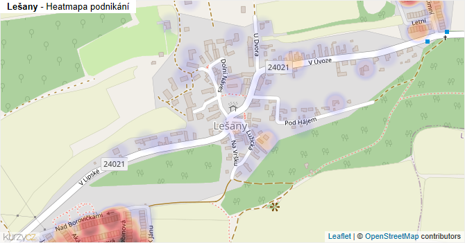 Lešany - mapa podnikání