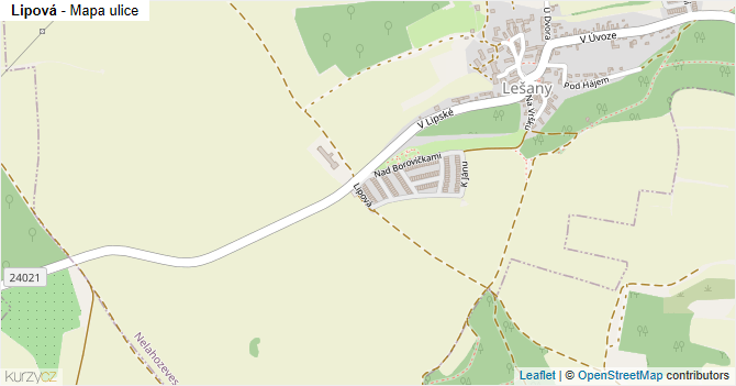 Lipová - mapa ulice