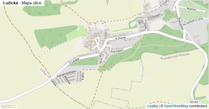 Lužická - mapa ulice