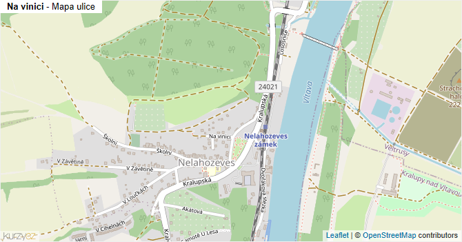 Na vinici - mapa ulice