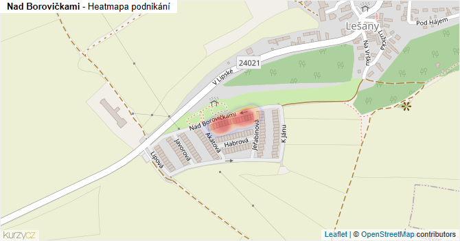 Nad Borovičkami - mapa podnikání