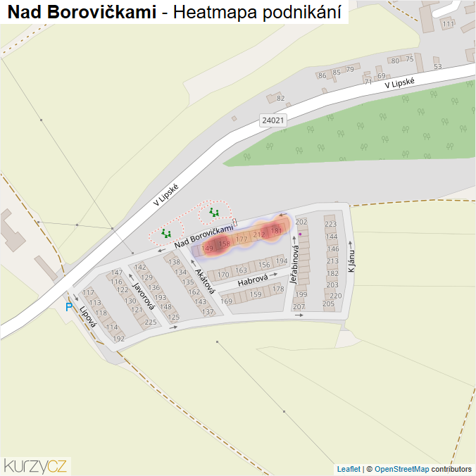 Mapa Nad Borovičkami - Firmy v ulici.