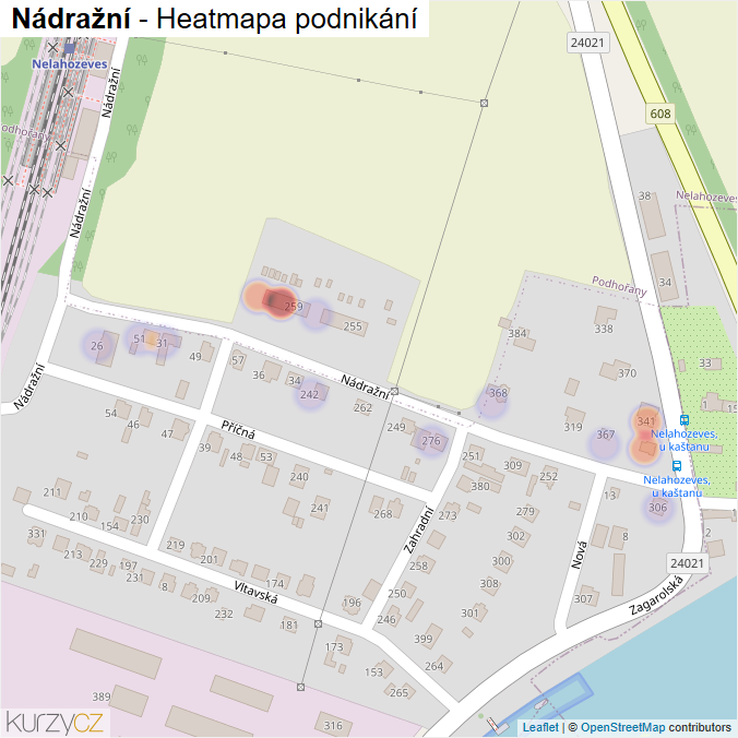 Mapa Nádražní - Firmy v ulici.