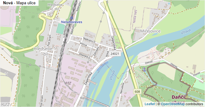 Nová - mapa ulice