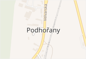 Podhořany v obci Nelahozeves - mapa části obce