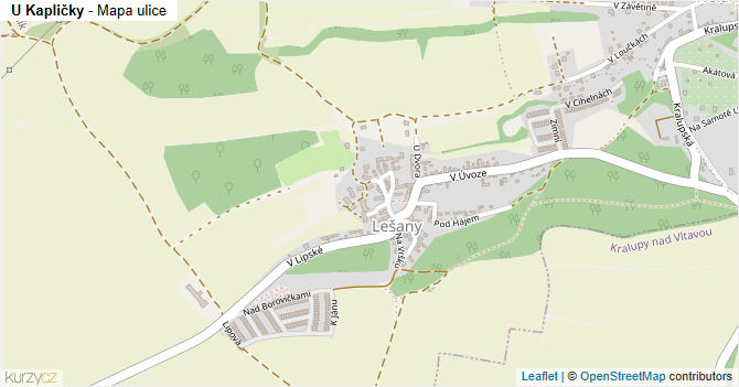 U Kapličky - mapa ulice