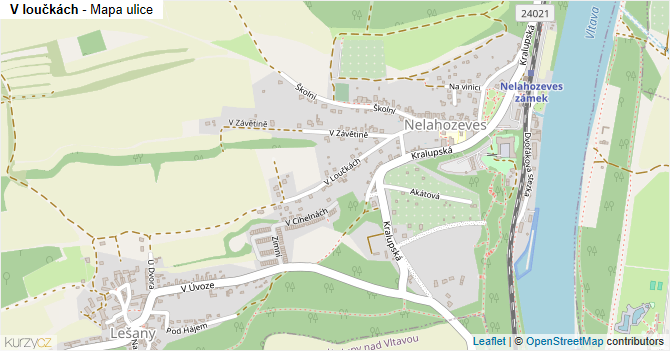 V loučkách - mapa ulice