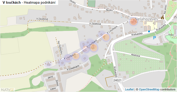 V loučkách - mapa podnikání