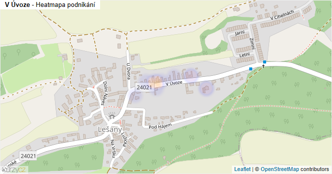 V Úvoze - mapa podnikání