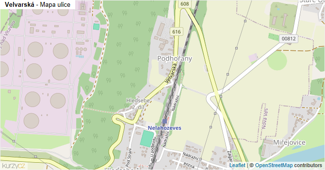 Velvarská - mapa ulice