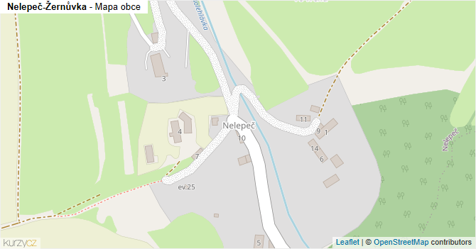 Nelepeč-Žernůvka - mapa obce