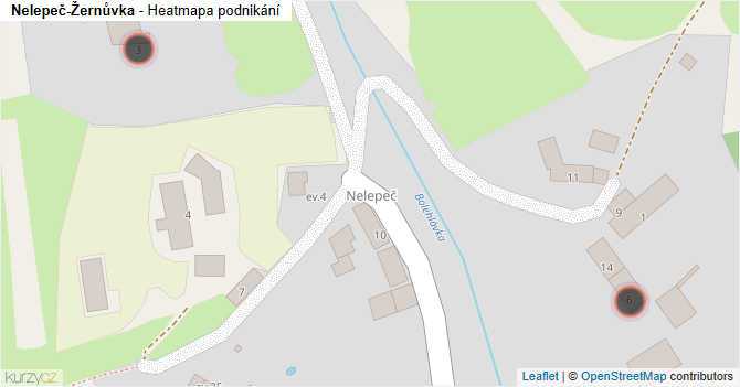 Nelepeč-Žernůvka - mapa podnikání