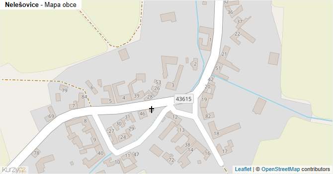Nelešovice - mapa obce