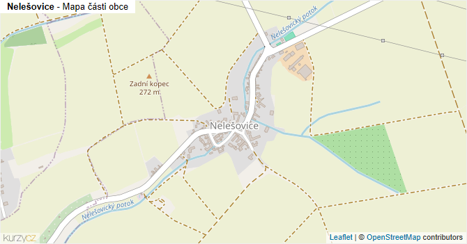Nelešovice - mapa části obce