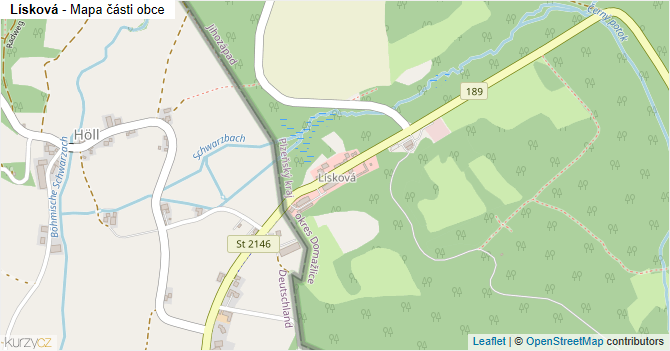 Lísková - mapa části obce