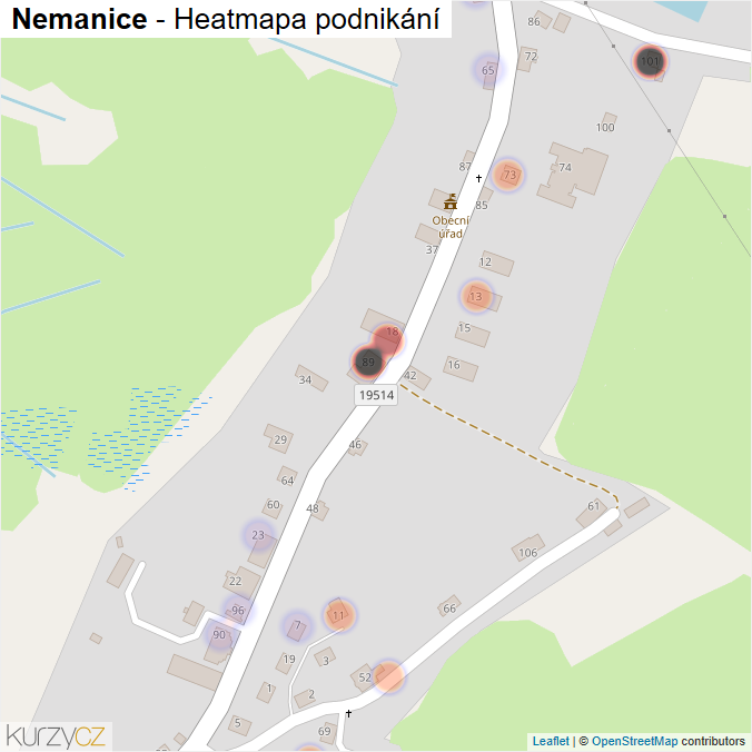 Mapa Nemanice - Firmy v části obce.