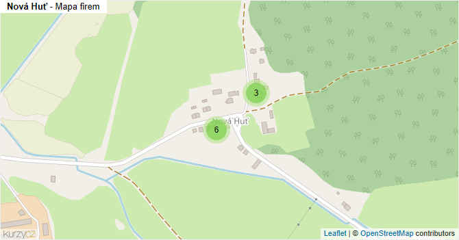 Nová Huť - mapa firem