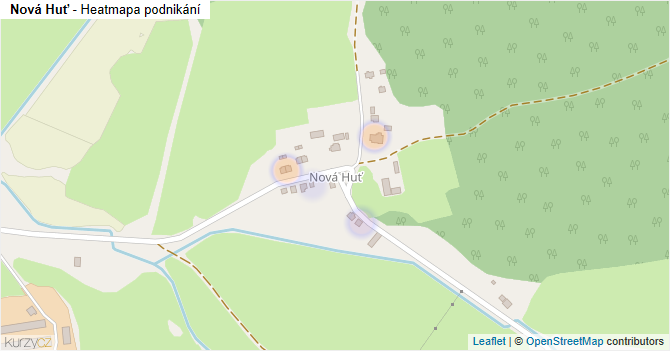 Nová Huť - mapa podnikání