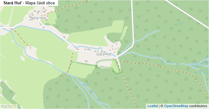 Stará Huť - mapa části obce