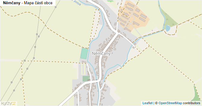 Němčany - mapa části obce