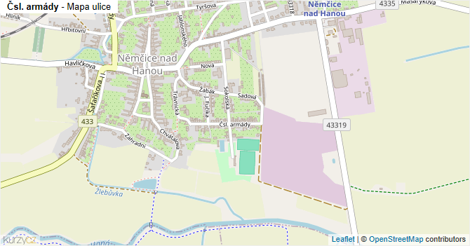 Čsl. armády - mapa ulice