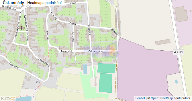 Čsl. armády - mapa podnikání