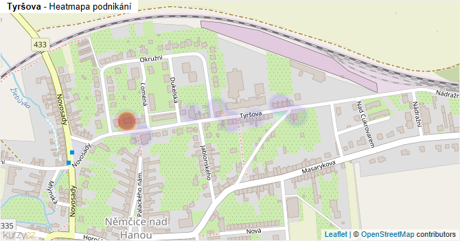 Tyršova - mapa podnikání