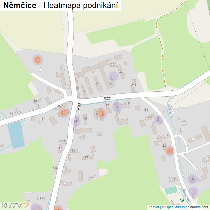 Mapa Němčice - Firmy v části obce.