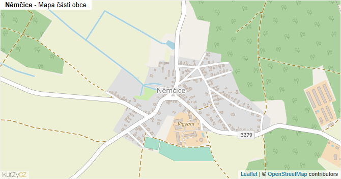 Němčice - mapa části obce