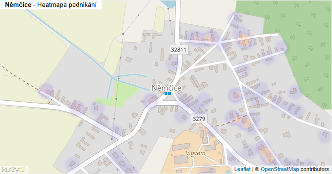 Němčice - mapa podnikání